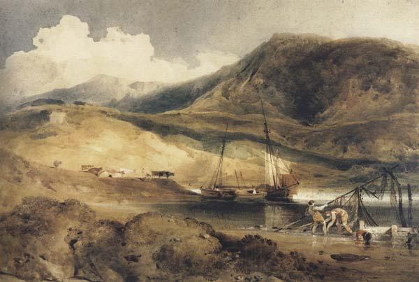 John sell cotman Barmouth Ferry (mk47) Norge oil painting art